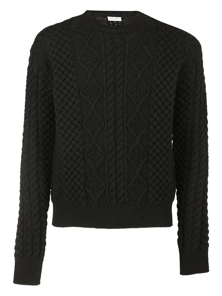 Saint Laurent - Saint Laurent Knitted Jumper - NERO, Men's Sweaters ...