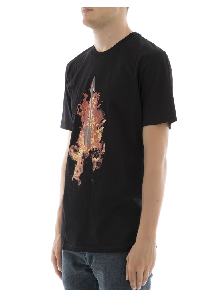 LANVIN 'Arrow In Fire' Print T-Shirt in Black | ModeSens