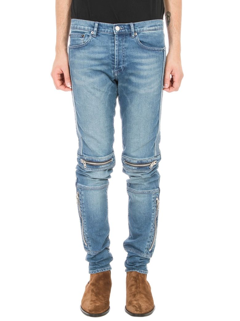 Givenchy Biker Denim Skinny Jeans With Zippers, Blue In Pale Blue ...