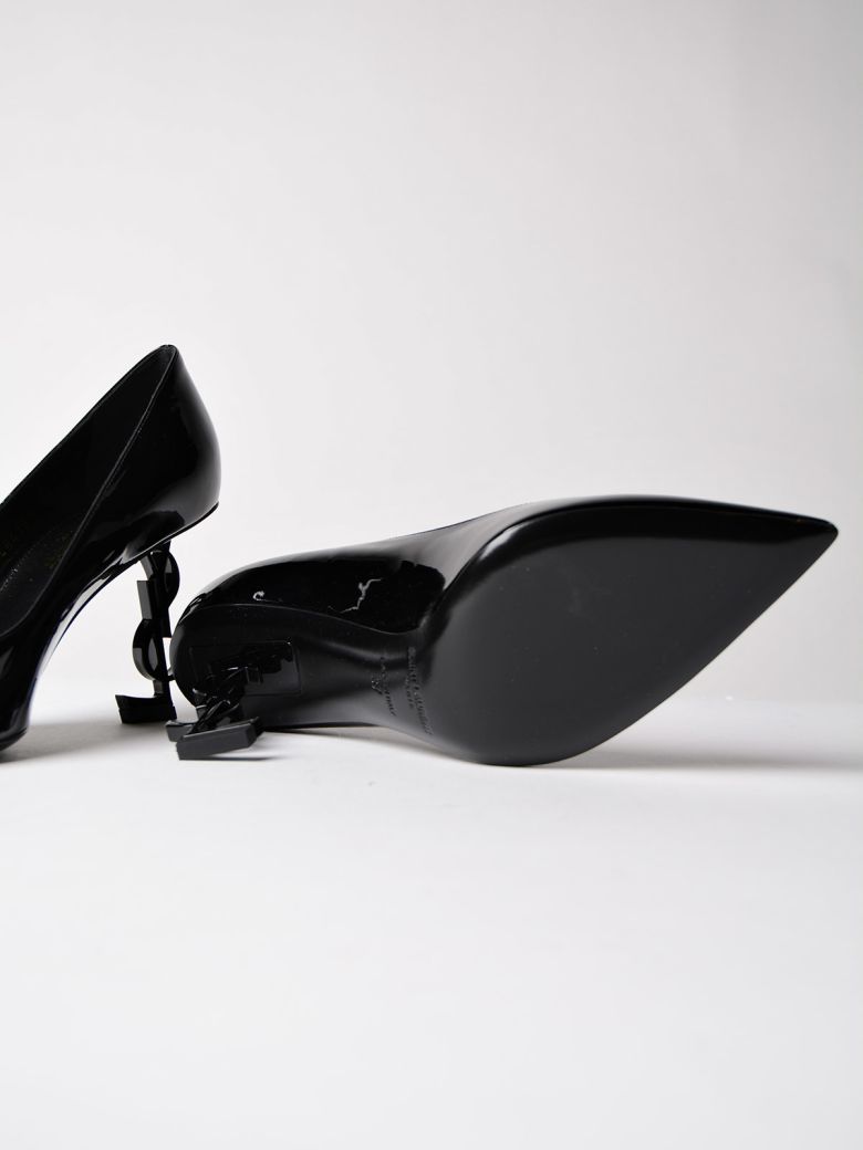 SAINT LAURENT Opyum 110 Pump In Black Patent Leather And Chrome | ModeSens