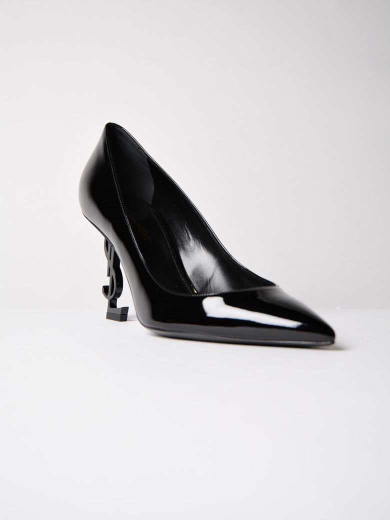 SAINT LAURENT Opyum 110 Pump In Black Patent Leather And Chrome | ModeSens