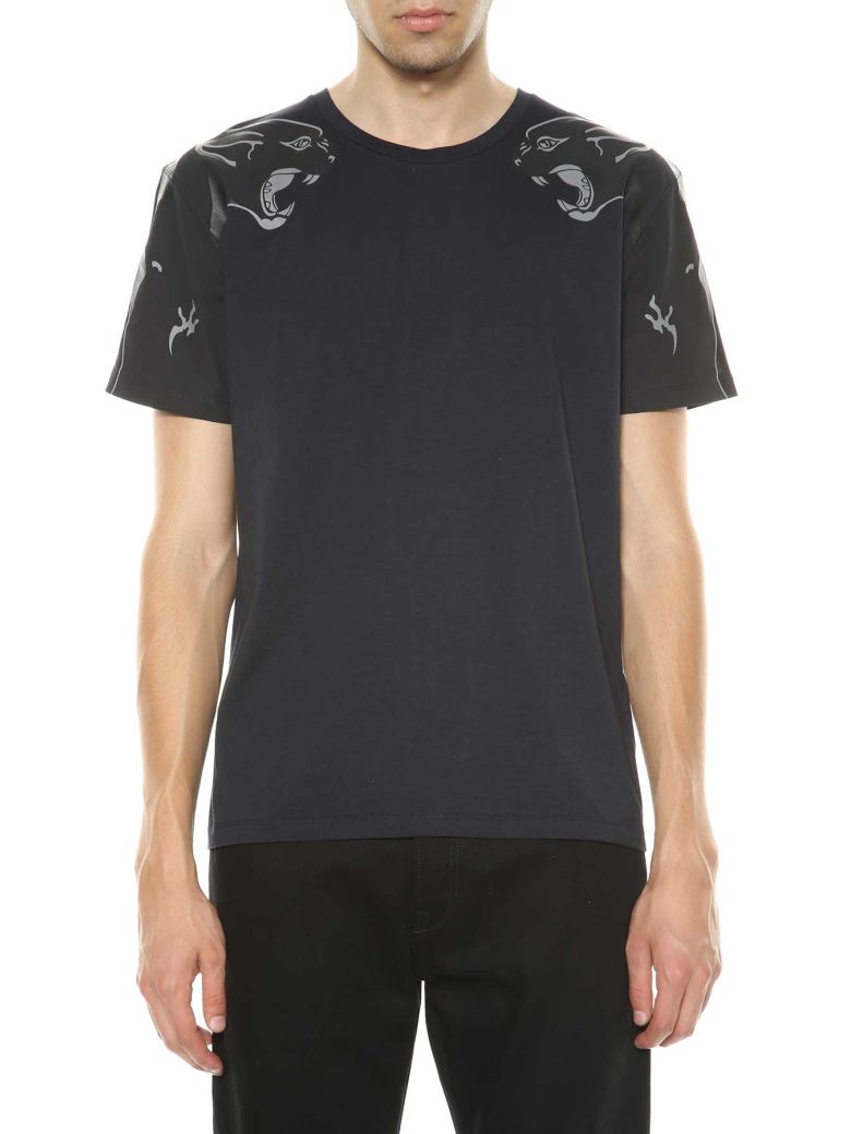 Valentino - Valentino T-shirt With Pather Print - Blu navy, Men's Short ...