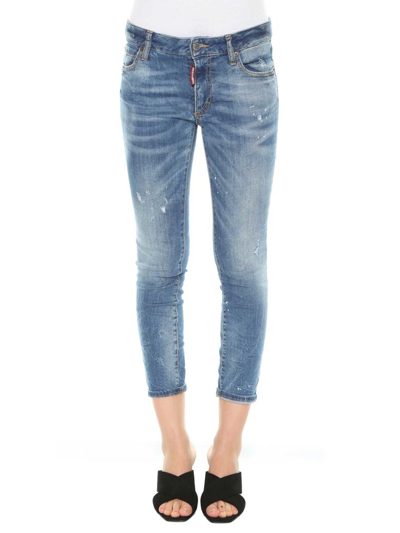 DSQUARED2 Cropped Boyfriend Jeans in Denim | ModeSens