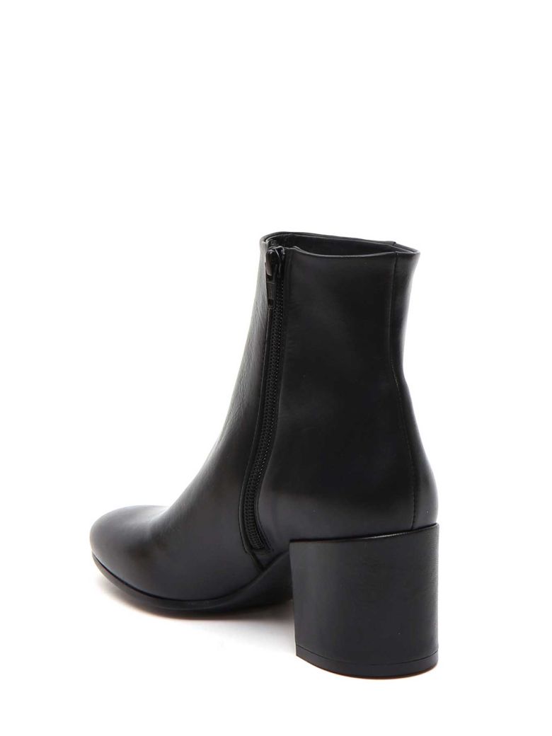 STRATEGIA Leather Ankle Boots in Nero | ModeSens