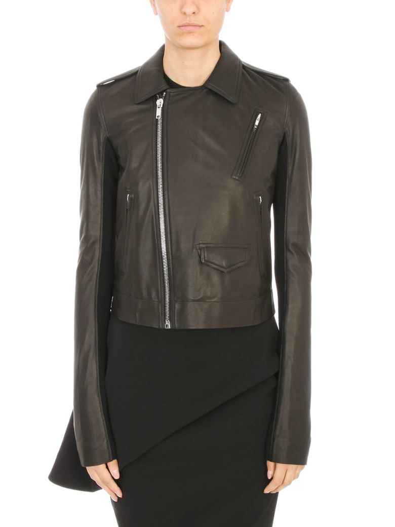 Rick Owens Classic Stooges Cropped Leather Jacket In Black | ModeSens