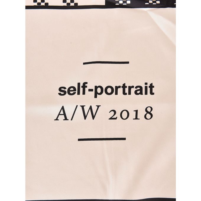 Self-Portrait Checked Print Scarf展示图