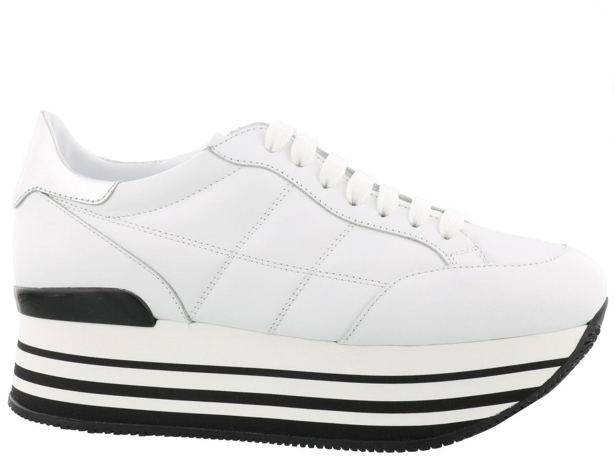 HOGAN Maxi H222 Sneakers In Leather in White | ModeSens