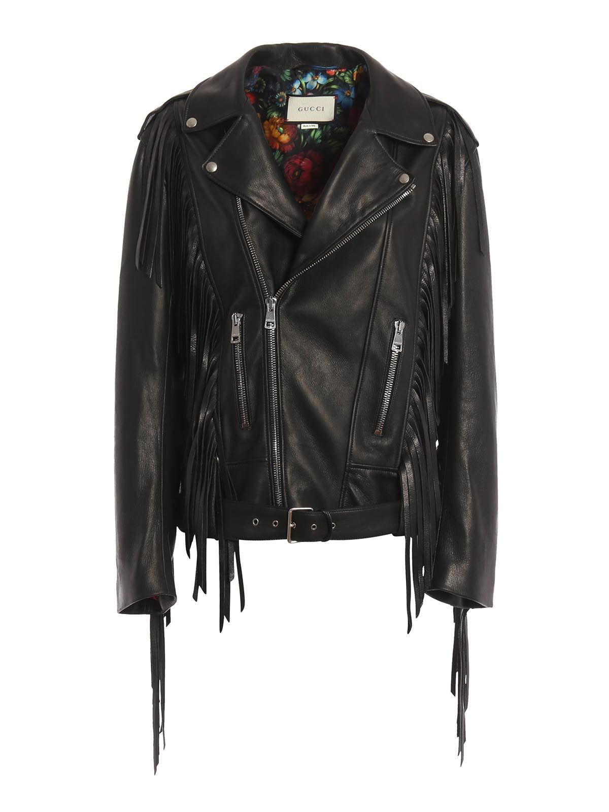 Gucci - Gucci Leather Biker Jacket - Black, Women's Leather Jackets ...