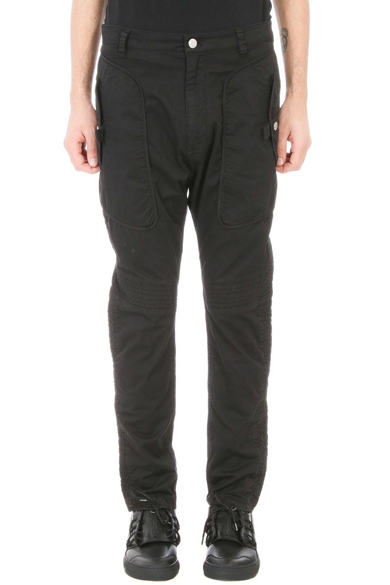 Helmut Lang Stretch Cotton Utility Trousers In Black | ModeSens
