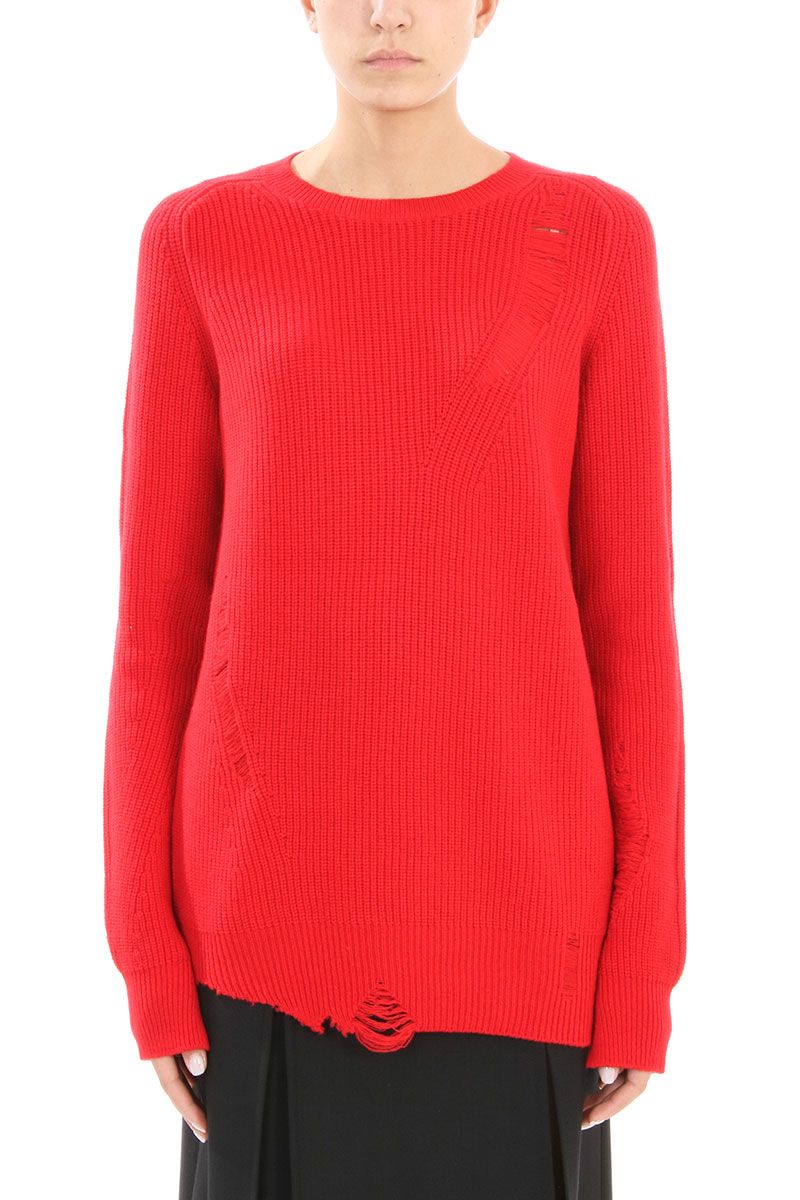 HELMUT LANG Oversized Distressed Wool And Cashmere-Blend Sweater in ...