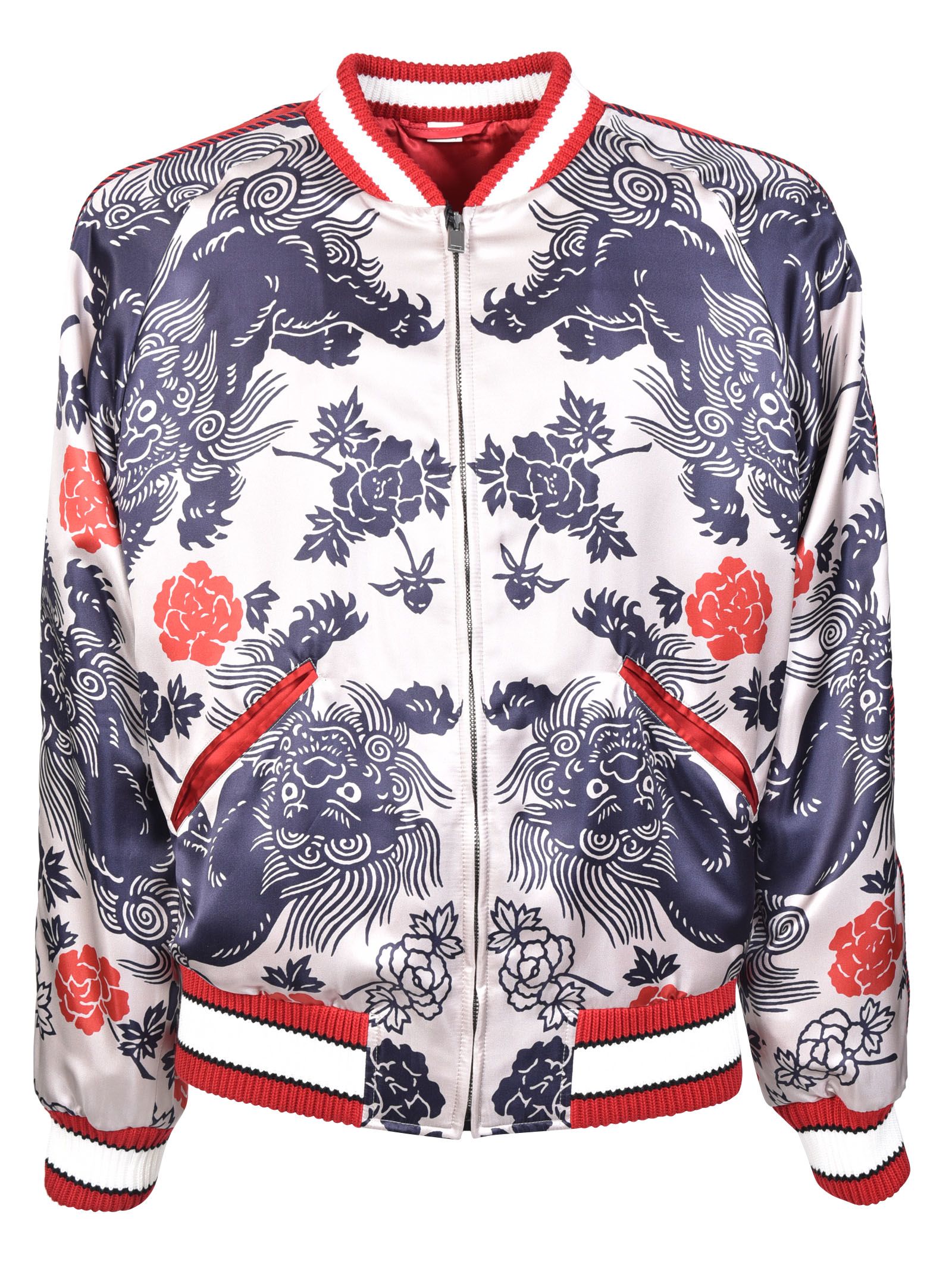 Gucci - Gucci Lion Print Bomber - Avorio, Men's Jackets | Italist