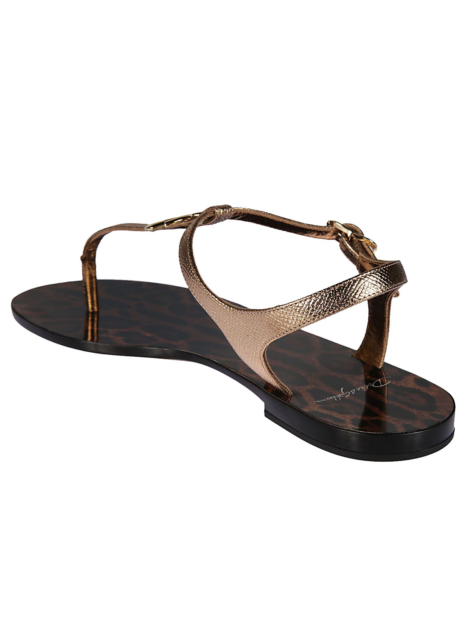 Dolce & Gabbana Dolce & Gabbana Dauphine Flat Sandals gold, Women's