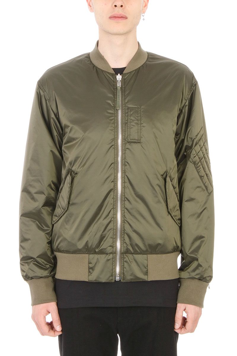 HELMUT LANG Reversible Satin Bomber Jacket, Blue/Gray | ModeSens