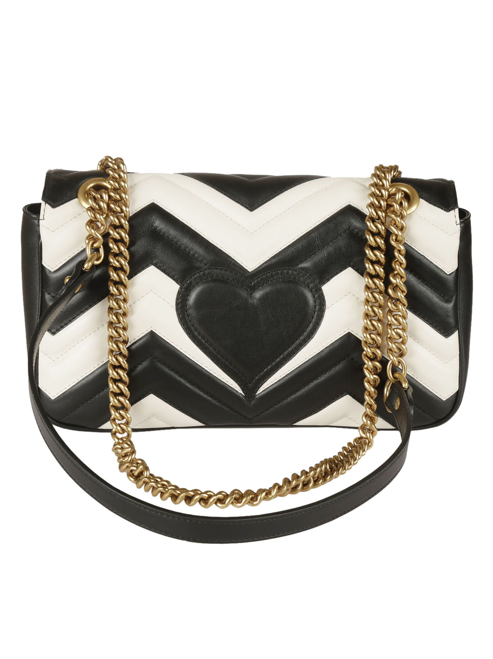 Gucci - Gucci Marmont Shoulder Bag - White/Black, Women&#39;s Shoulder Bags | Italist