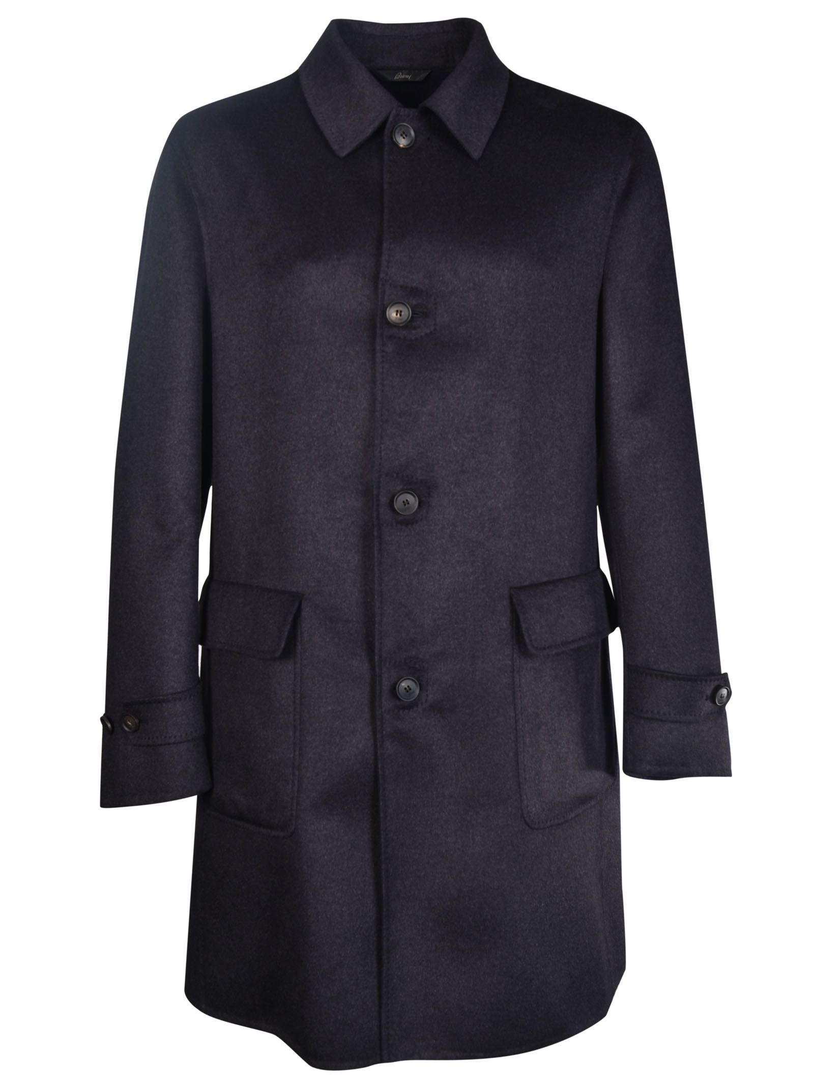Brioni - Brioni Wool-Silk Coat - Black, Men's Coats | Italist