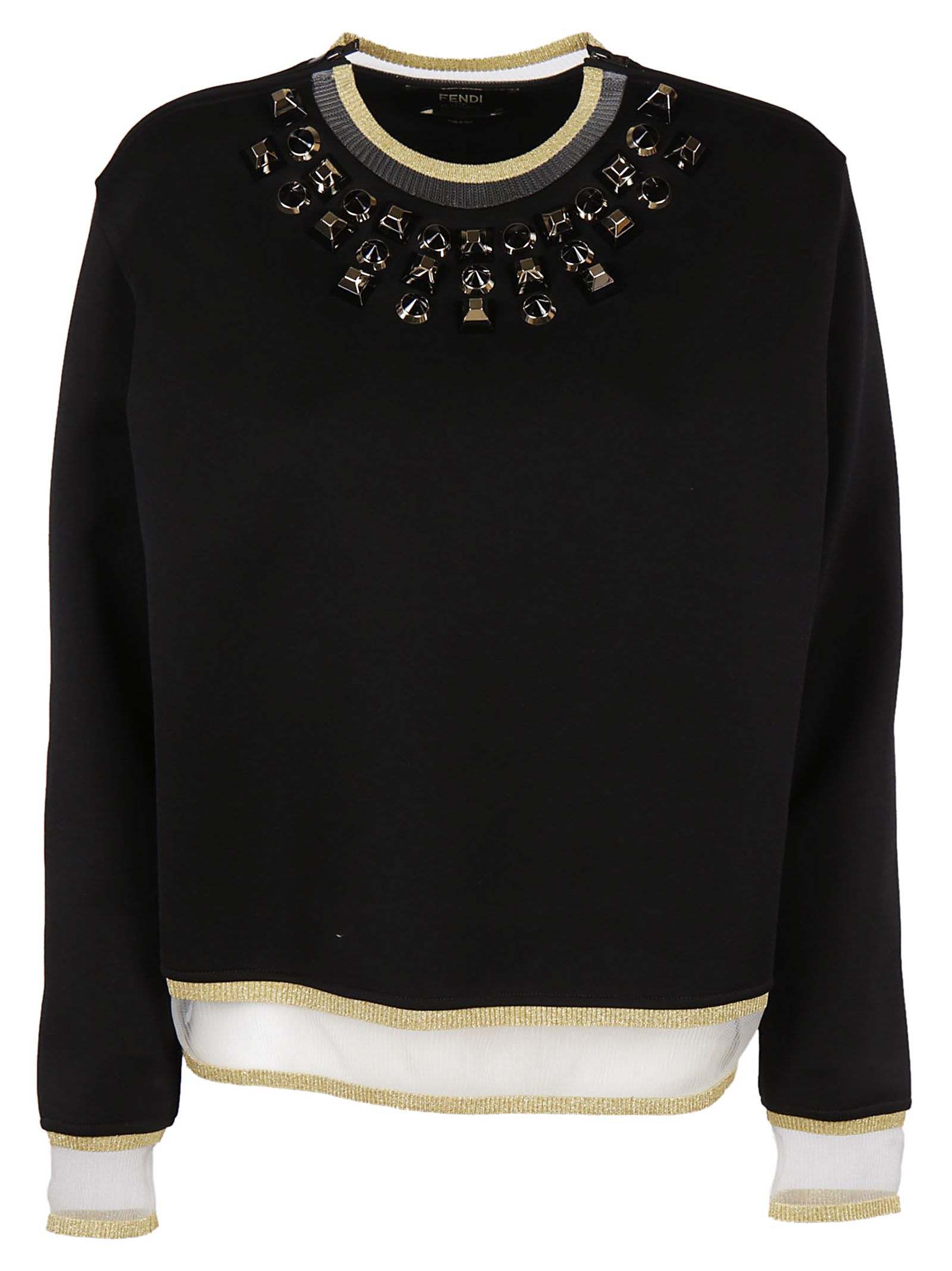 Fendi - Fendi Embellished Sweatshirt - Black, Women's Fleeces | Italist
