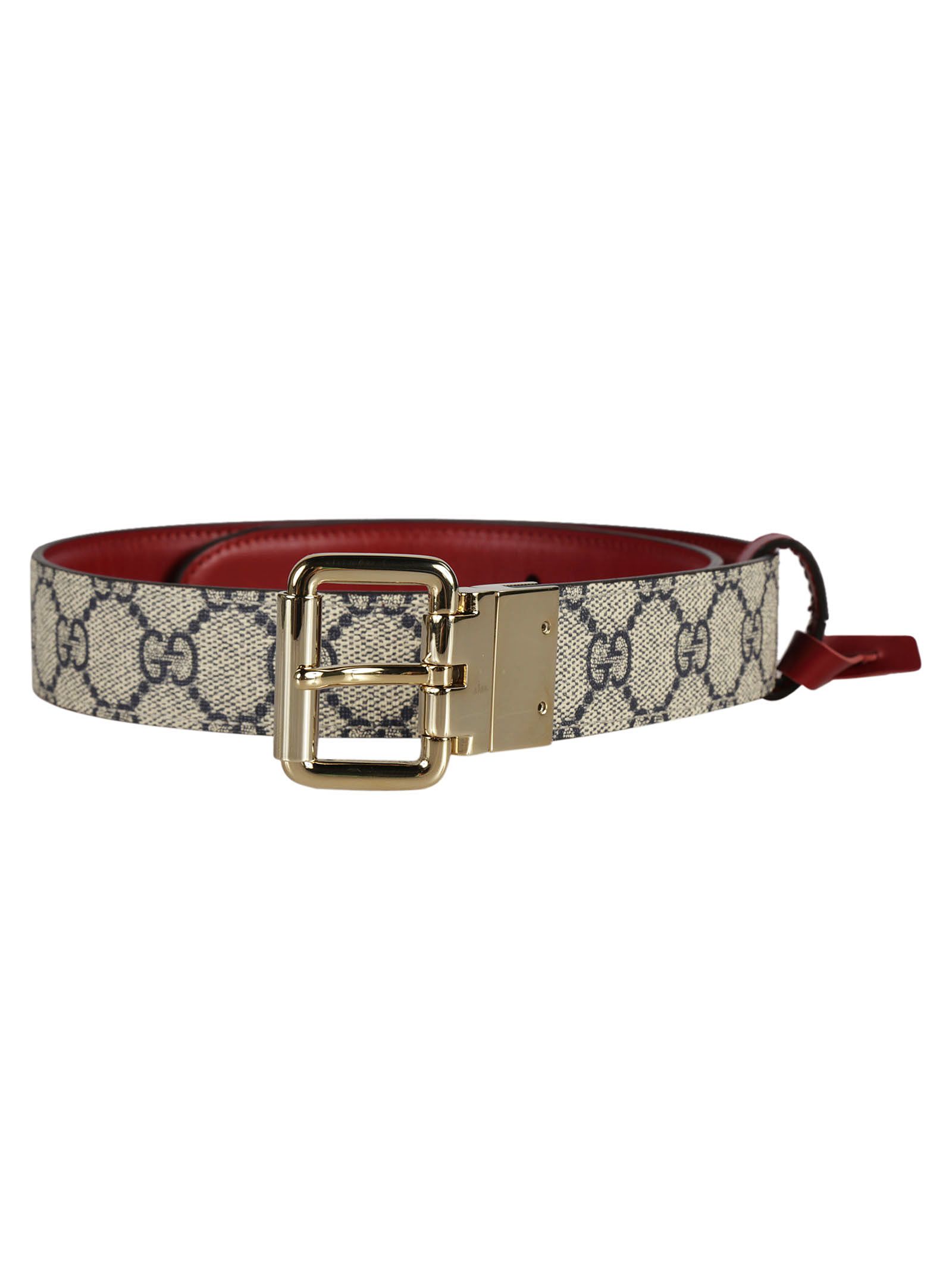 Gucci - Gucci Reversible Leather and GG Supreme Belt - Beige/Red, Men&#39;s Belts | Italist