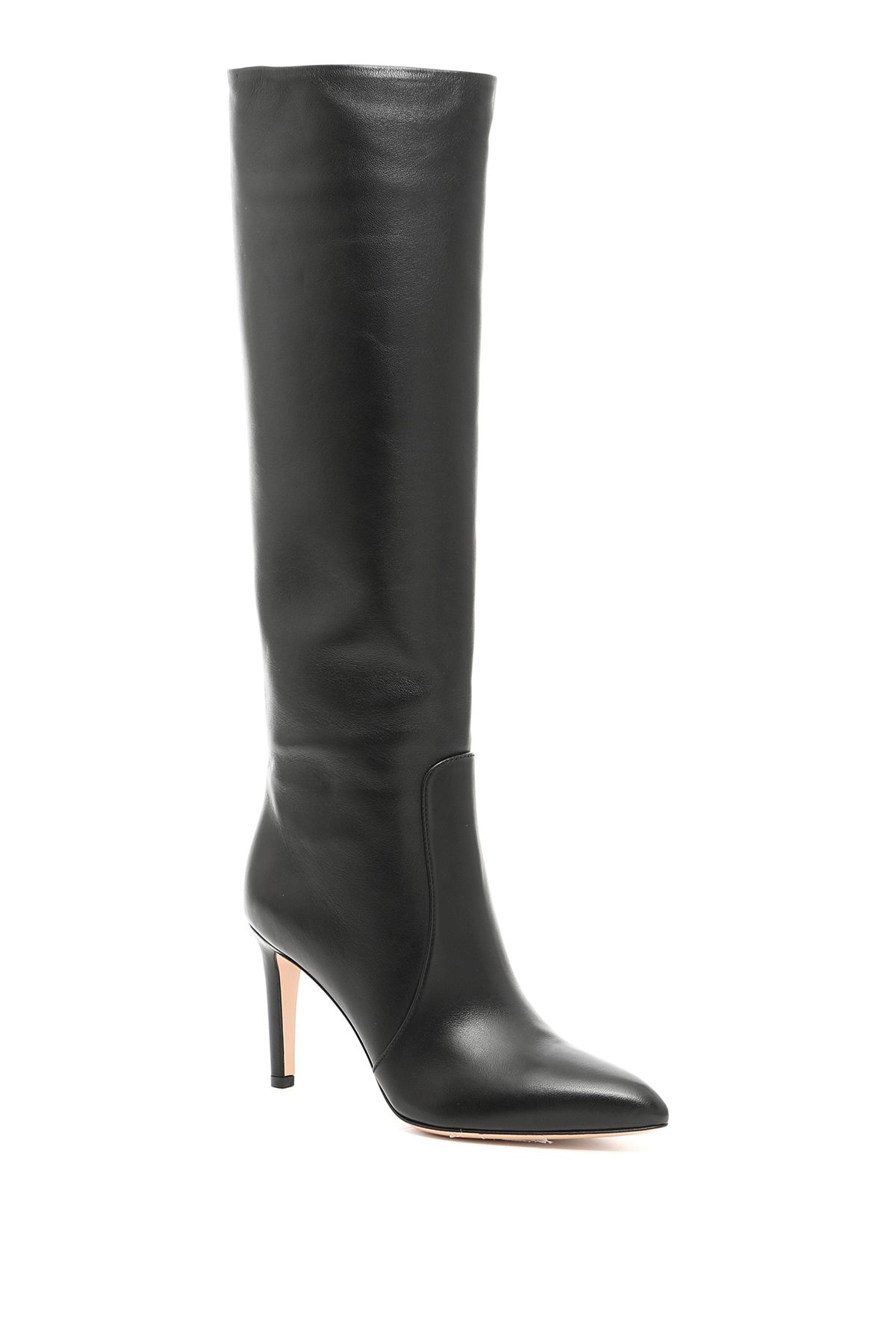 Gianvito Rossi Dana Leather Knee Boot, Black | ModeSens