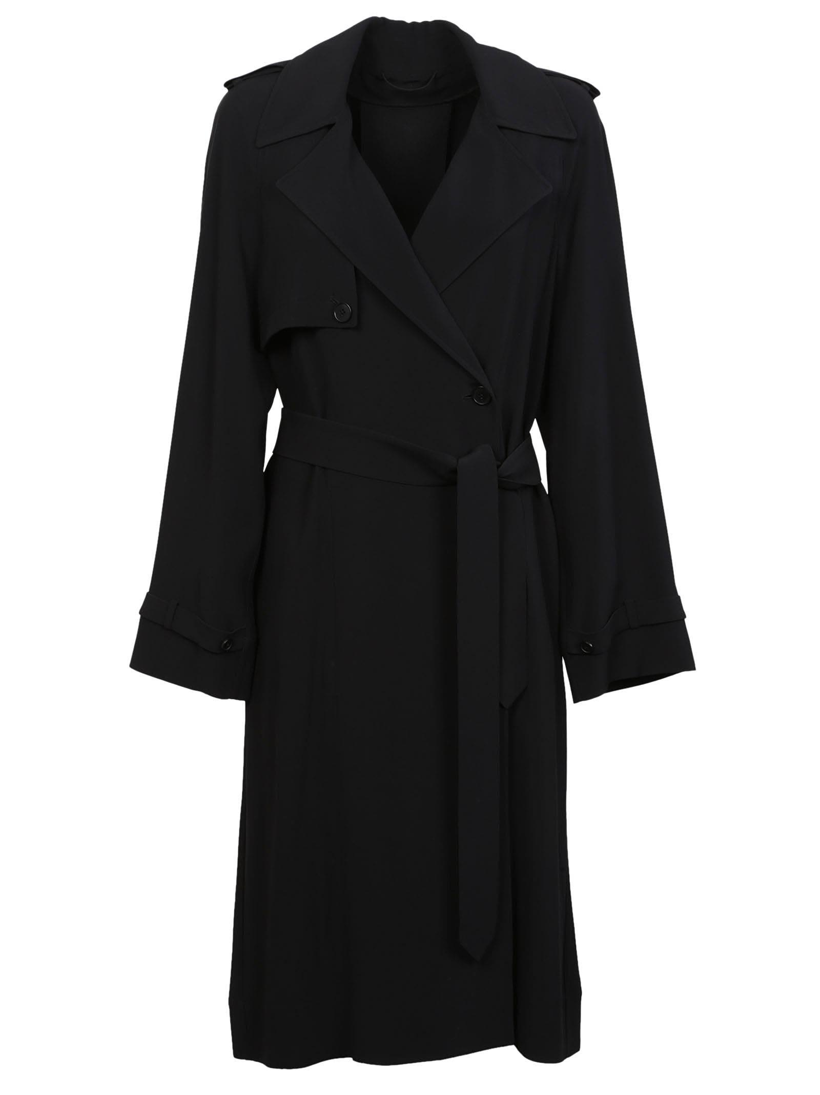 Helmut Lang - Helmut Lang Belted Coat - Black, Women's Coats | Italist