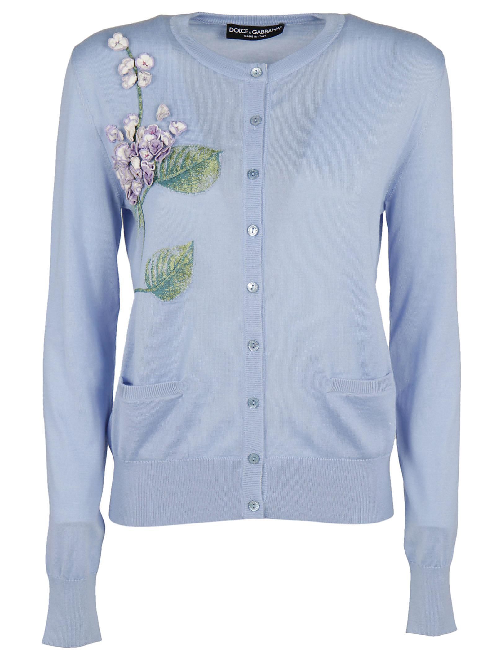 Dolce & Gabbana - Dolce & Gabbana Floral Embroidered Cardigan - CELESTE ...