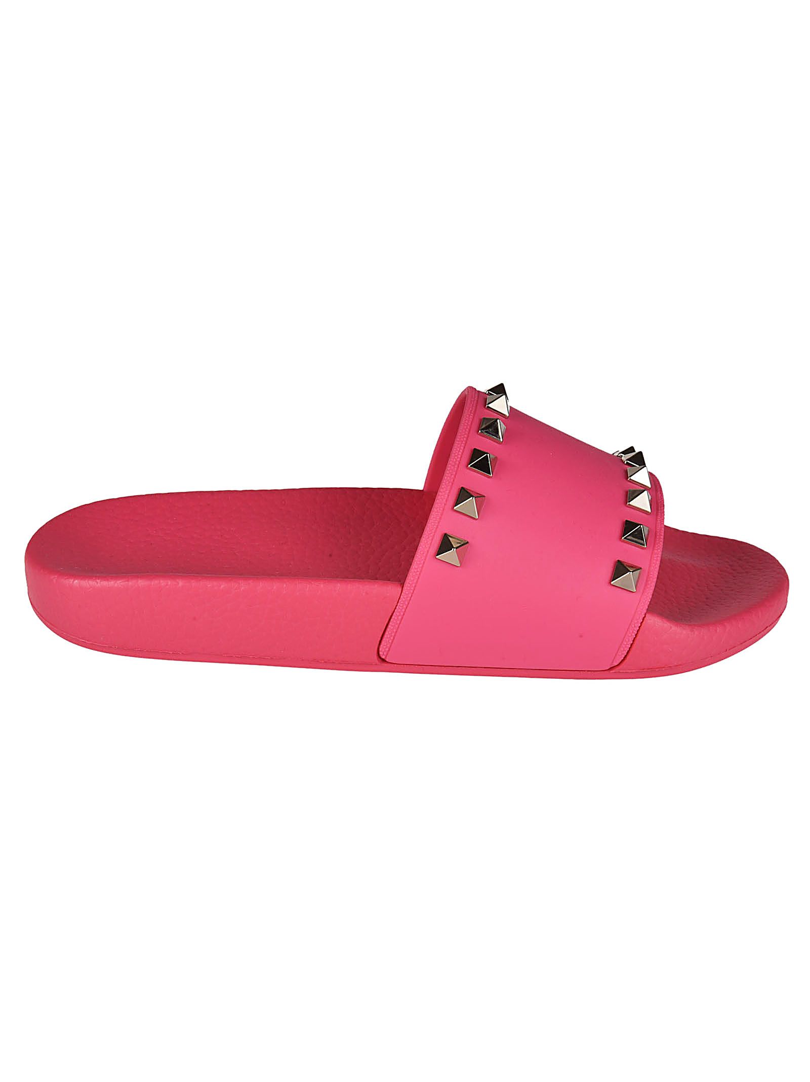 Valentino - Valentino Garavani Rockstud Sliders - Pink, Women's Flat Shoes | Italist