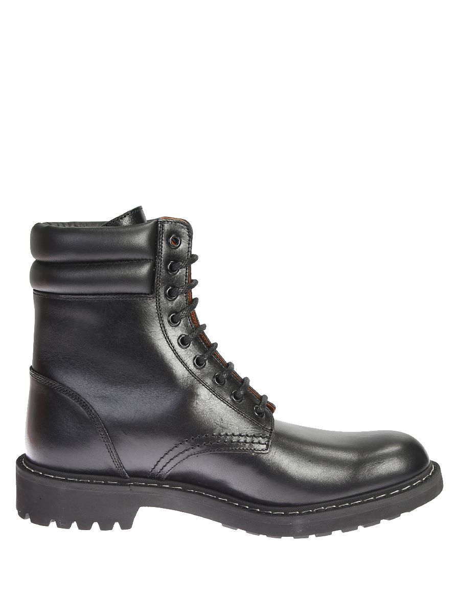 GIVENCHY Black Leather Combat Boots | ModeSens
