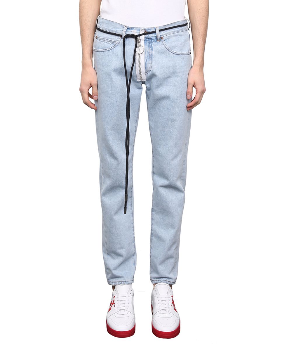 Off-White - Off-White Brushed Cotton Jeans - Blu, Men's Jeans | Italist
