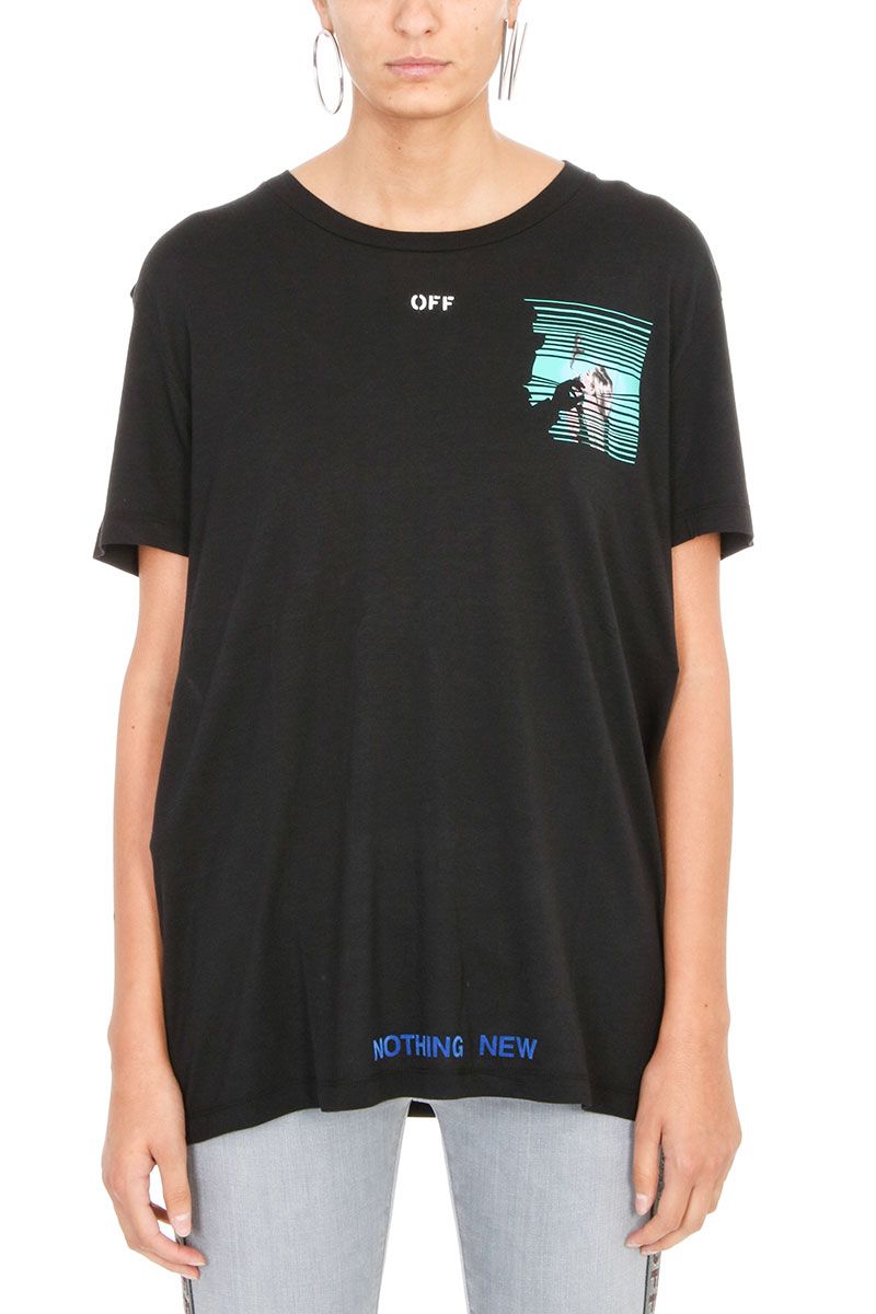 OFF-WHITE Nothing New T-Shirt With Peeping Tom Print in Nero | ModeSens