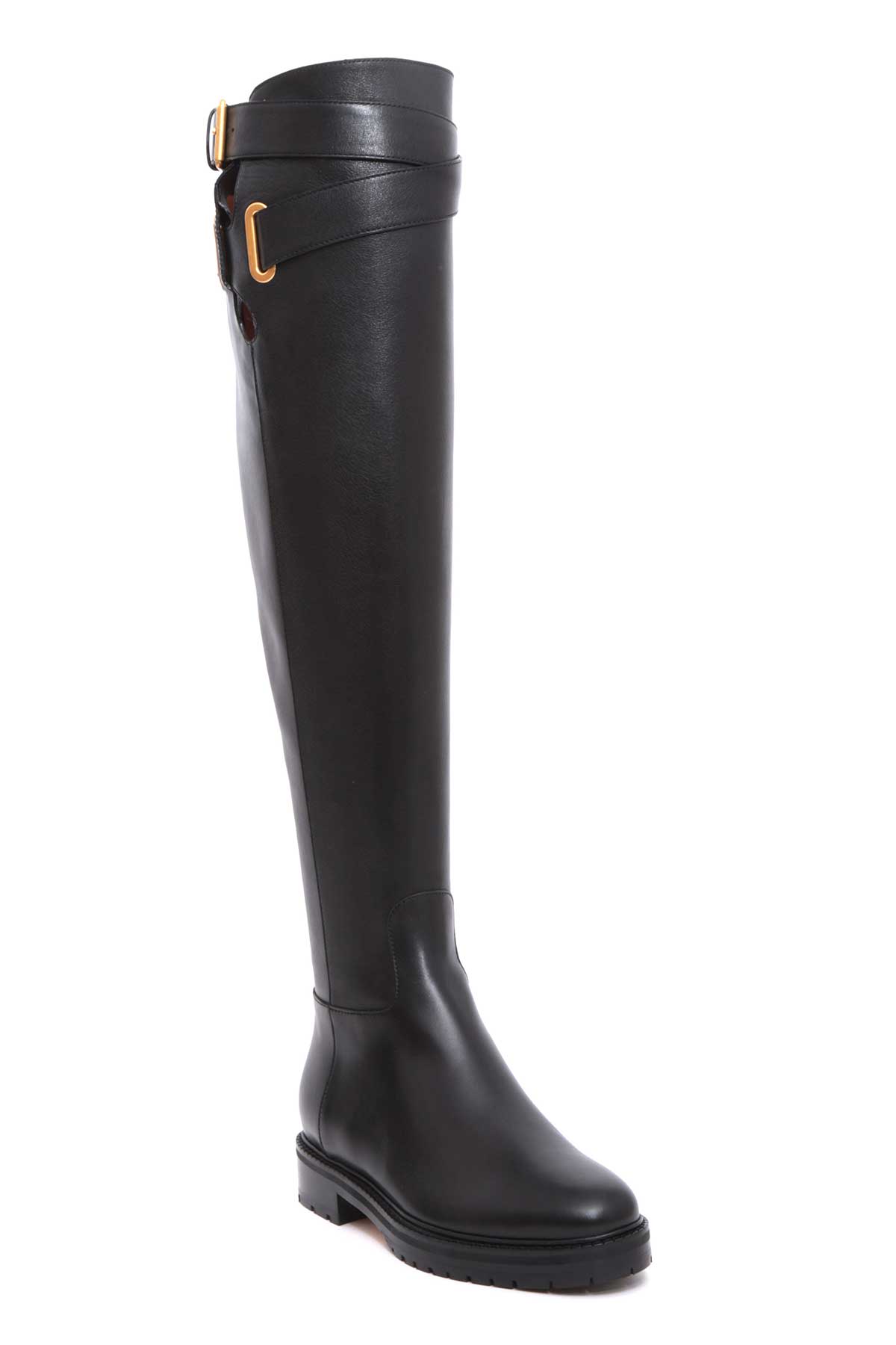 VALENTINO 30Mm Bowrap Leather Over The Knee Boots in Black | ModeSens