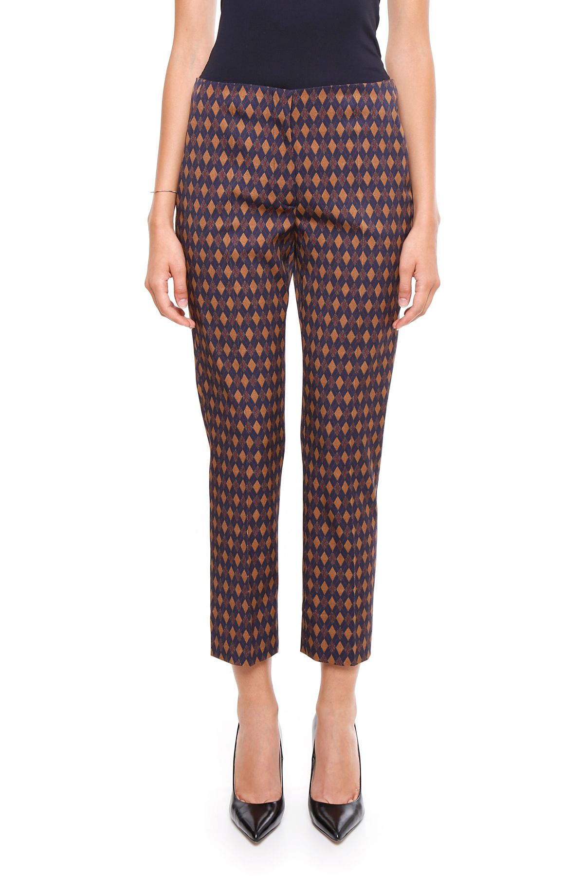 Prada - Argyle Wool Gabardine Trousers - BLU|Blu, Women's Trousers ...