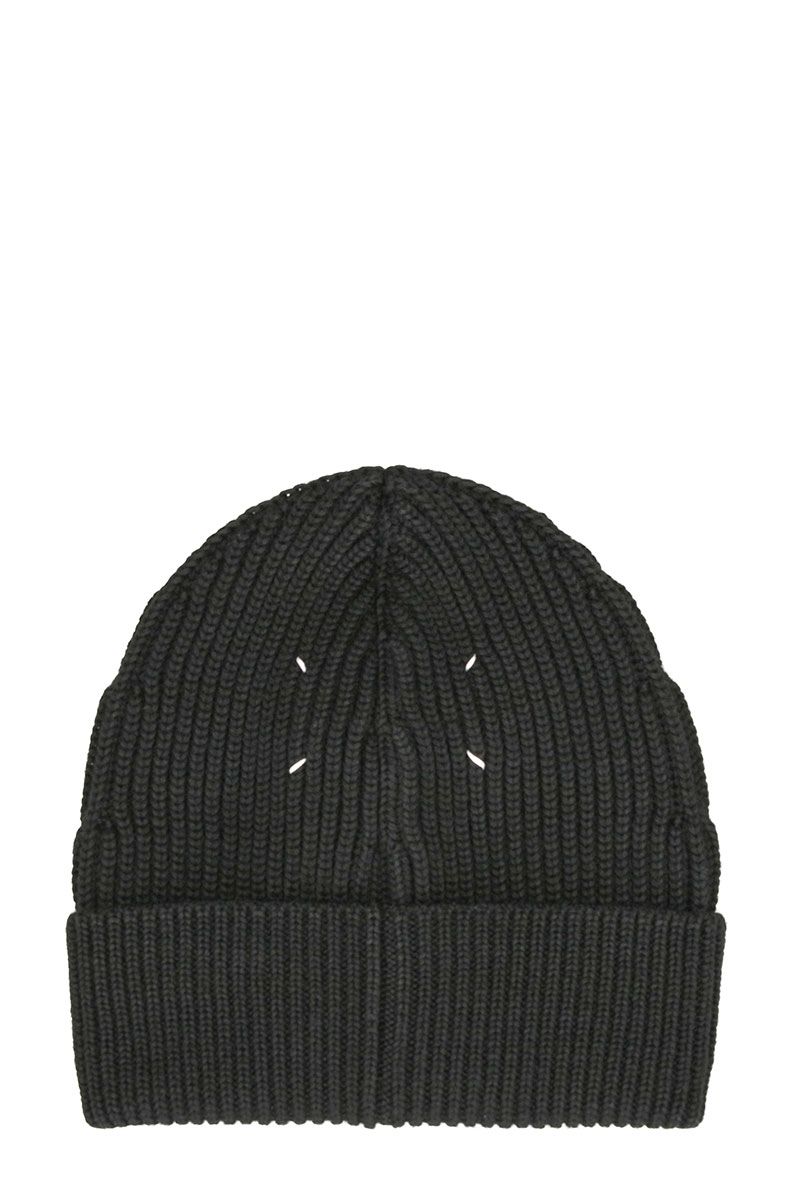 Maison Margiela - Maison Margiela Knit Wool Beanie Black Hat - black ...