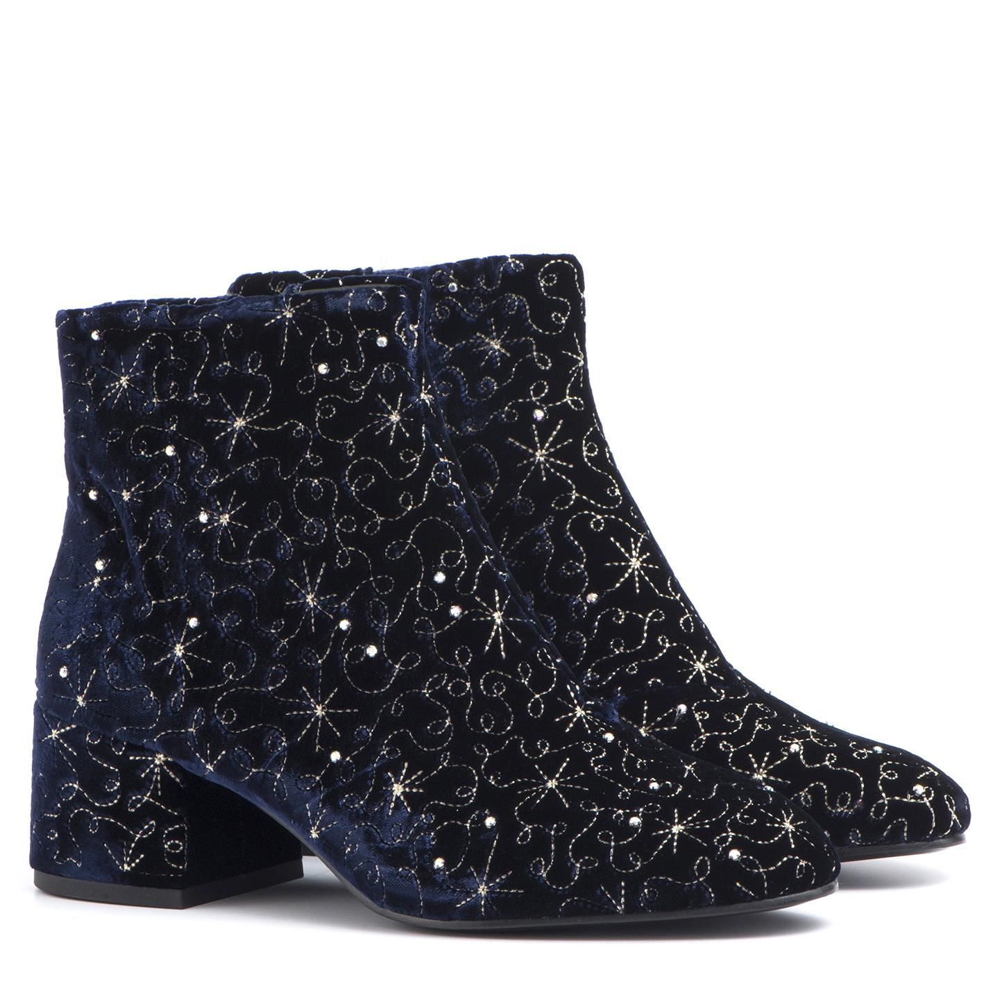 Ash - Diamond Booties Midnight Velvet - Blue, Women's Boots | Italist