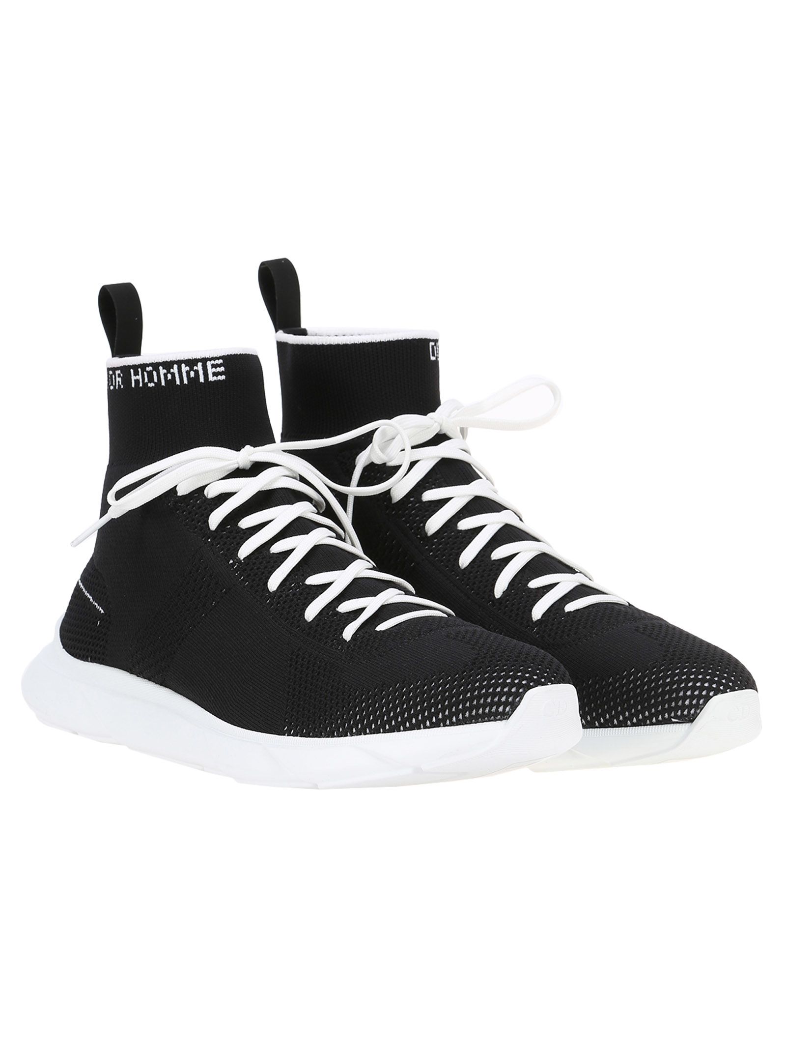 Dior Homme Dior High Top Sock Sneakers In Black Black | ModeSens