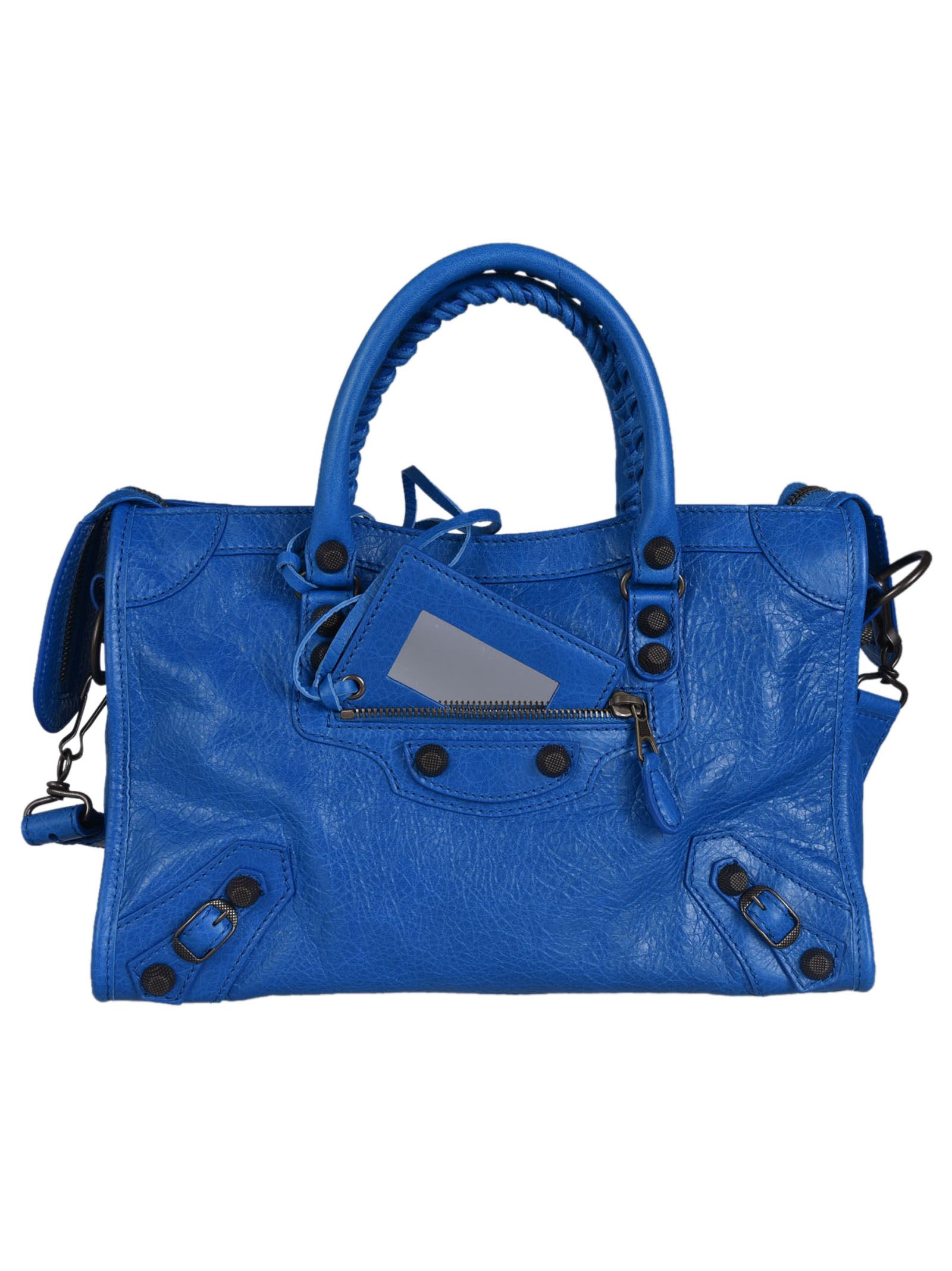 Balenciaga - Balenciaga Classic Mini City Shoulder Bag - Bleu rivage, Women&#39;s Shoulder Bags ...