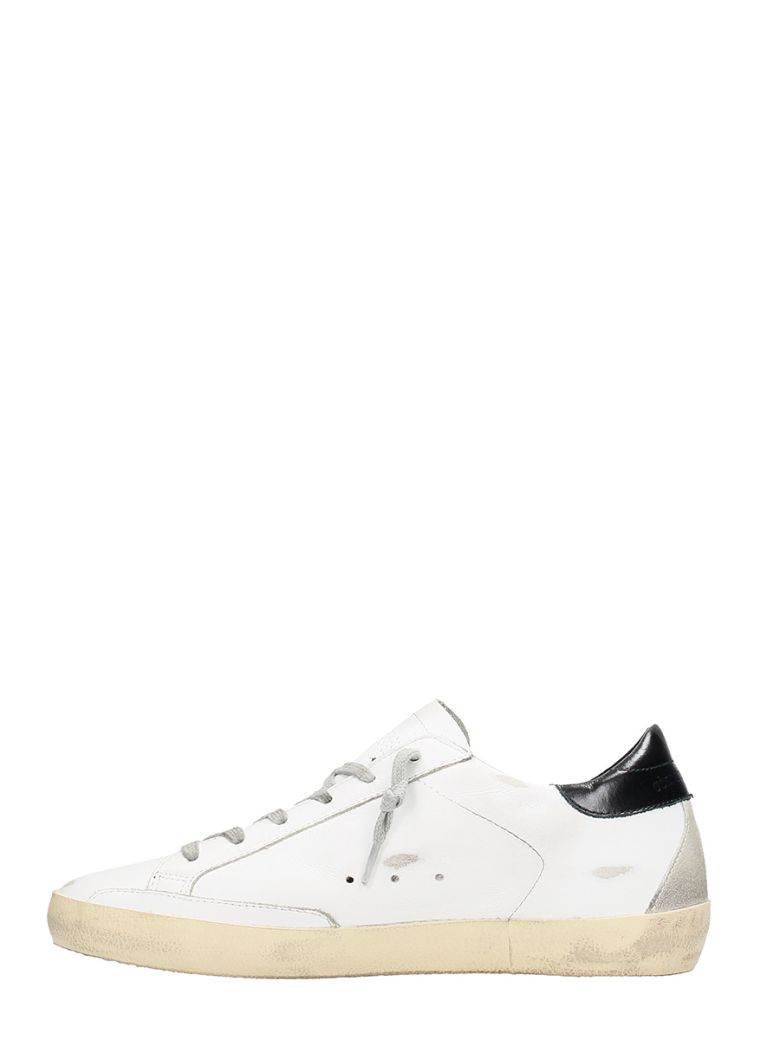 GOLDEN GOOSE Super Star Distressed Leather And Suede Sneakers, White ...