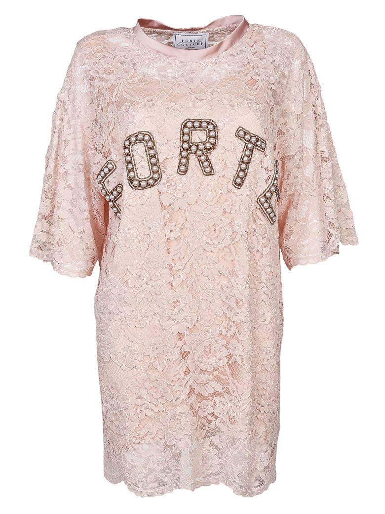FORTE COUTURE LACE T-SHIRT DRESS,10587703