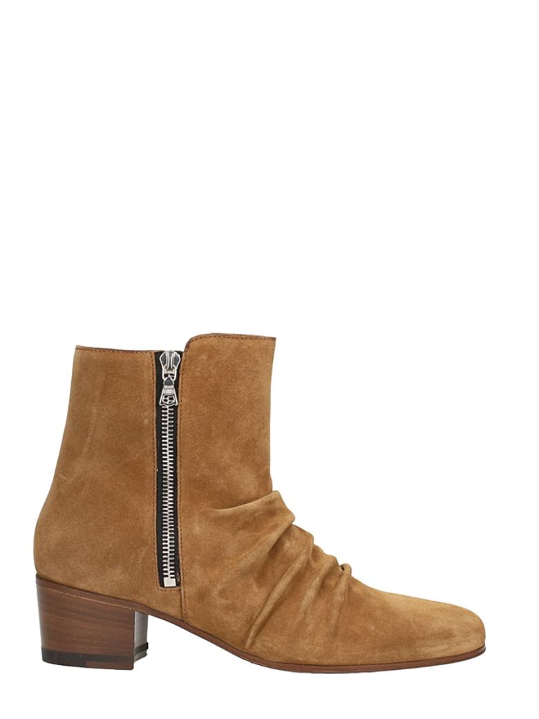 AMIRI STACK BOOT IN BROWN SUEDE,10574337