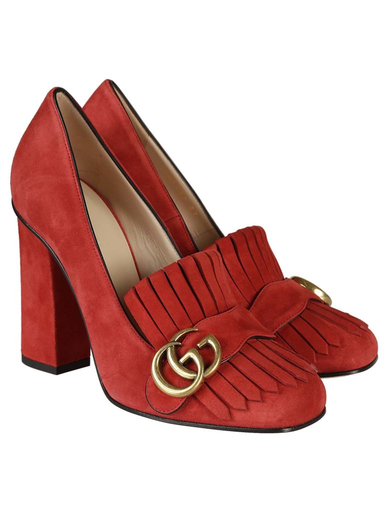 italist | Best price in the market for Gucci Gucci Suede Pumps - Red ...