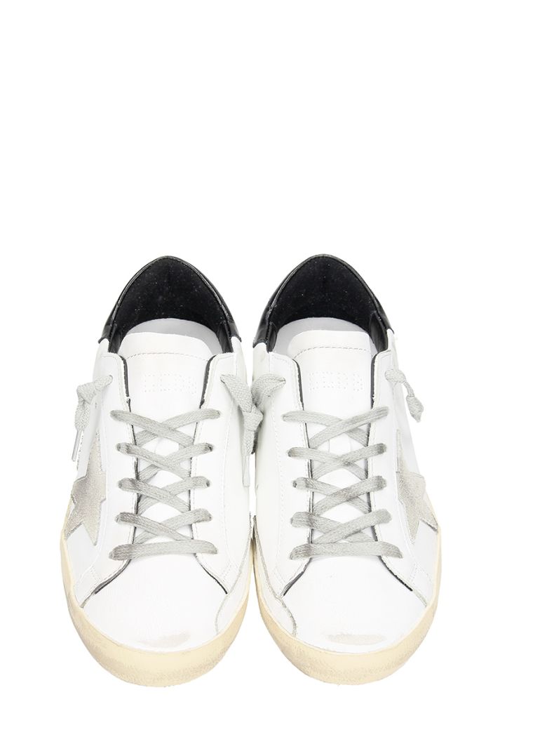 GOLDEN GOOSE Super Star Distressed Leather And Suede Sneakers, White ...