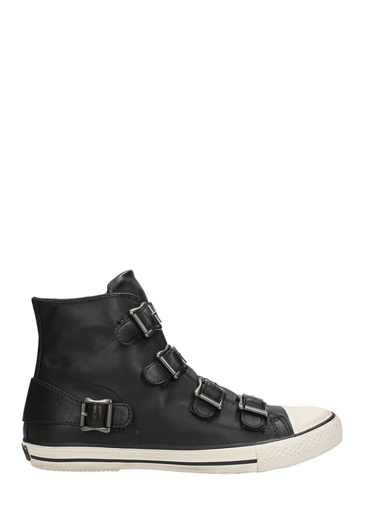 ASH VINCENT BLACK LEATHER SNEAKERS,10571379