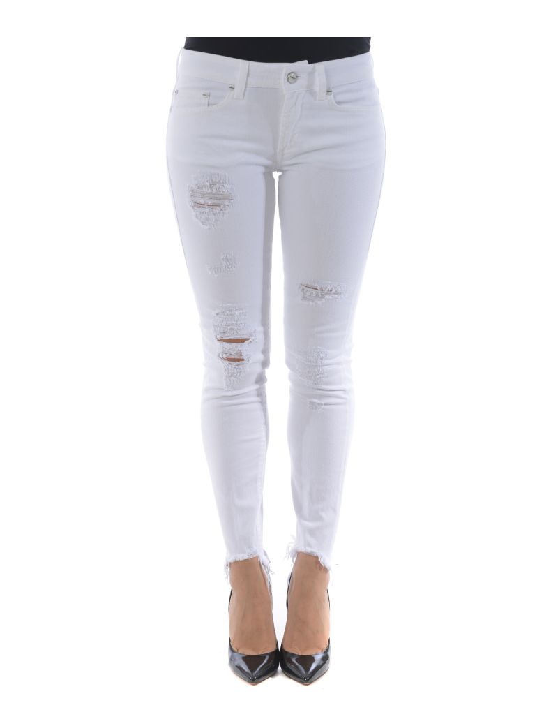 DONDUP DISTRESSED CROPPED JEANS,10596972