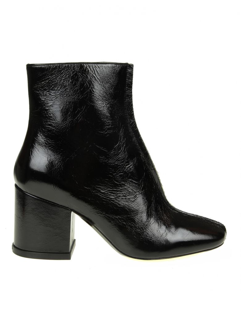 KENZO "DARIA" ANKLE BOOTS IN BLACK COLOR LEATHER,10629392