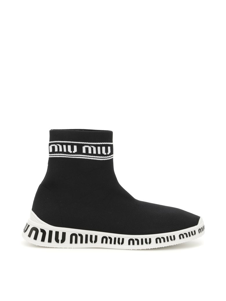 MIU MIU LOGO SOCK SNEAKERS,10625851