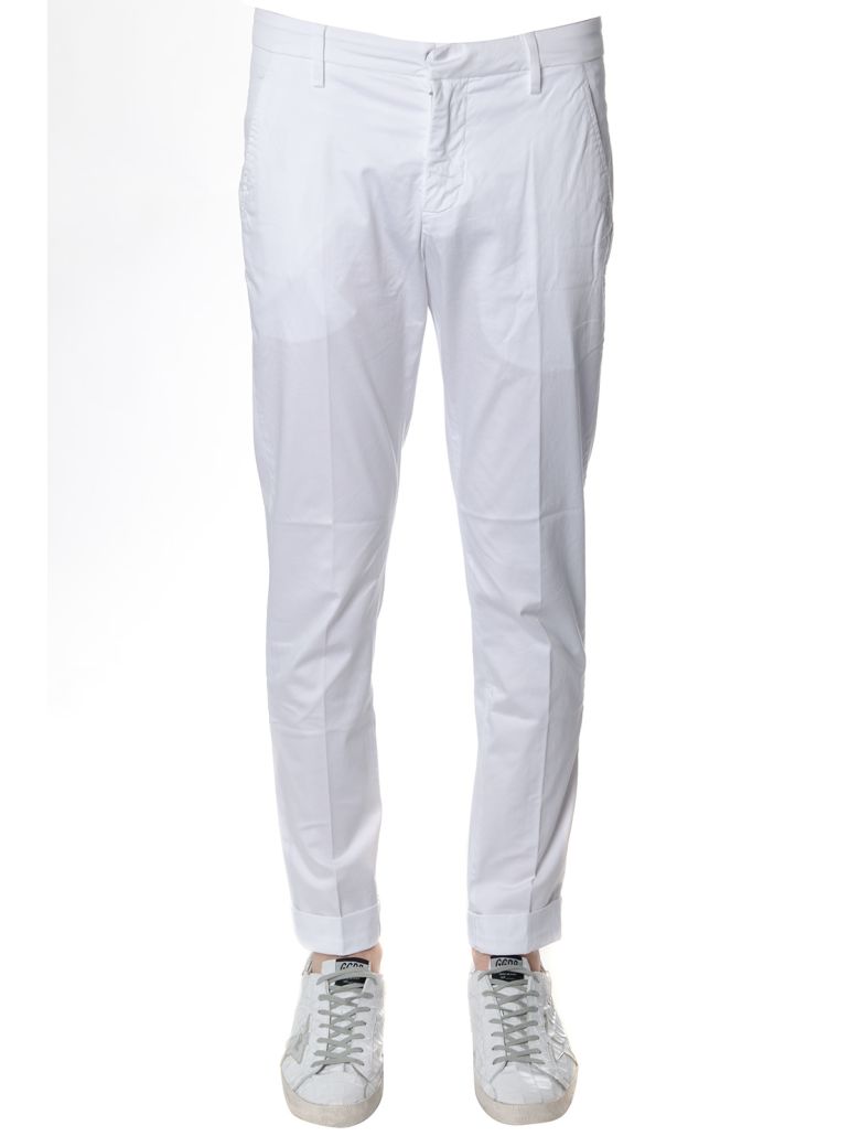 DONDUP GAUBERT CLASSIC trousers IN WHITE COTTON,10610751