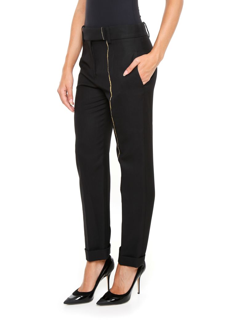 HAIDER ACKERMANN Black Embroidered Classic Trousers | ModeSens