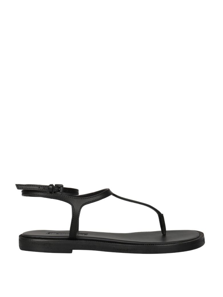 ANN DEMEULEMEESTER LEATHER THONG SANDALS,10573850