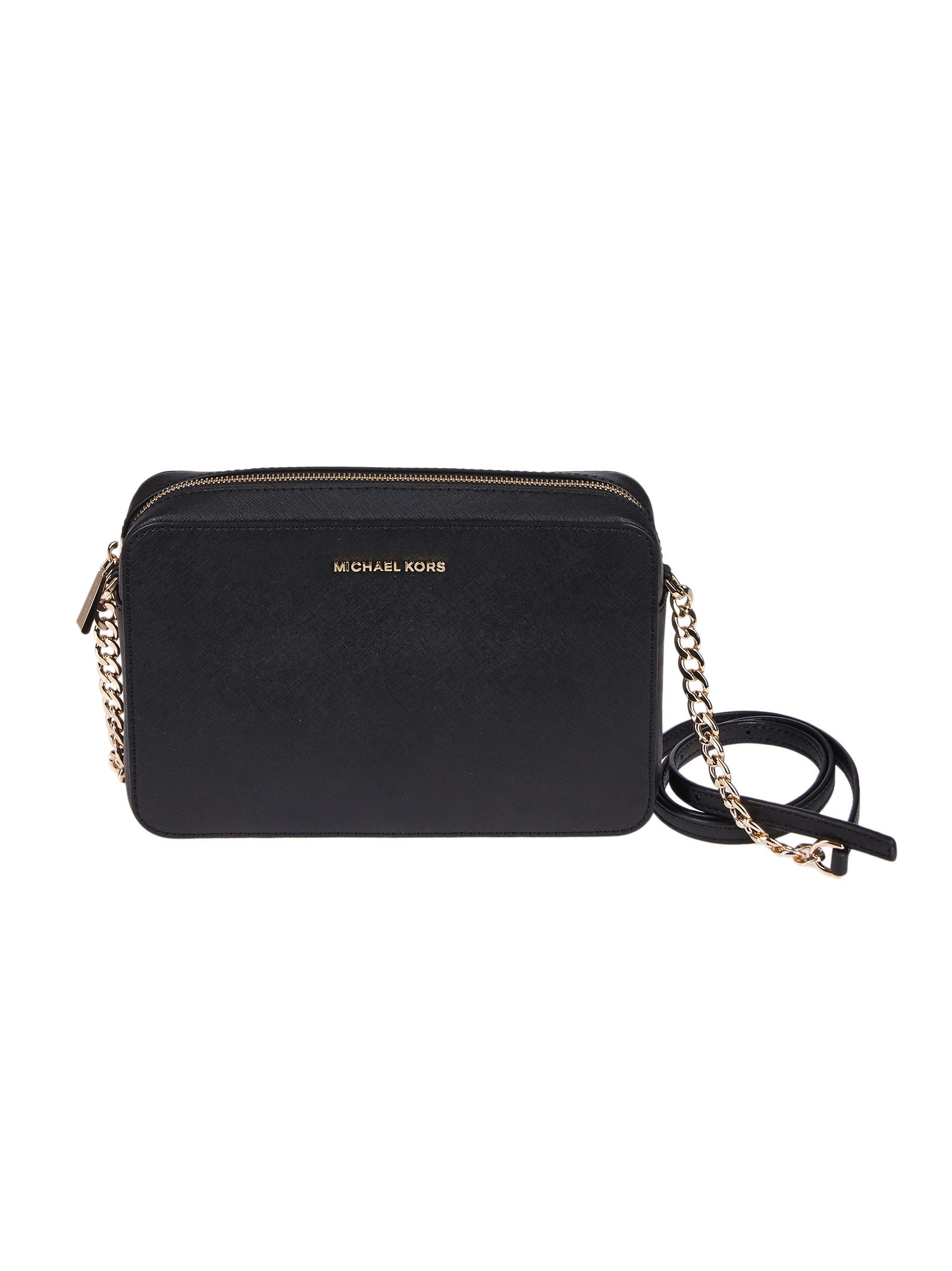 michael michael kors jet set travel shoulder bag in black