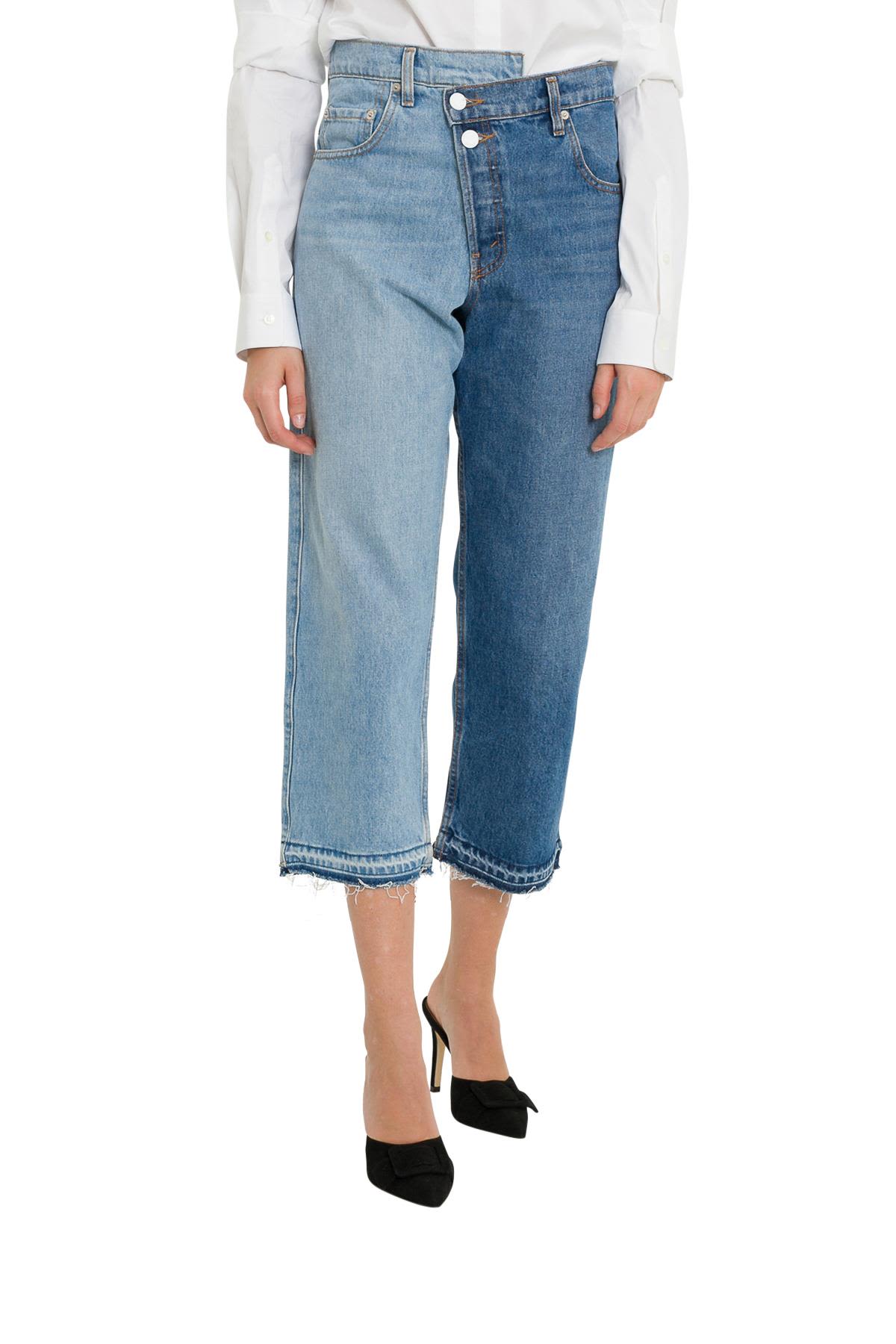 MONSE Bicolor Cropped Jeans - Azzurro - 10657537 | italist
