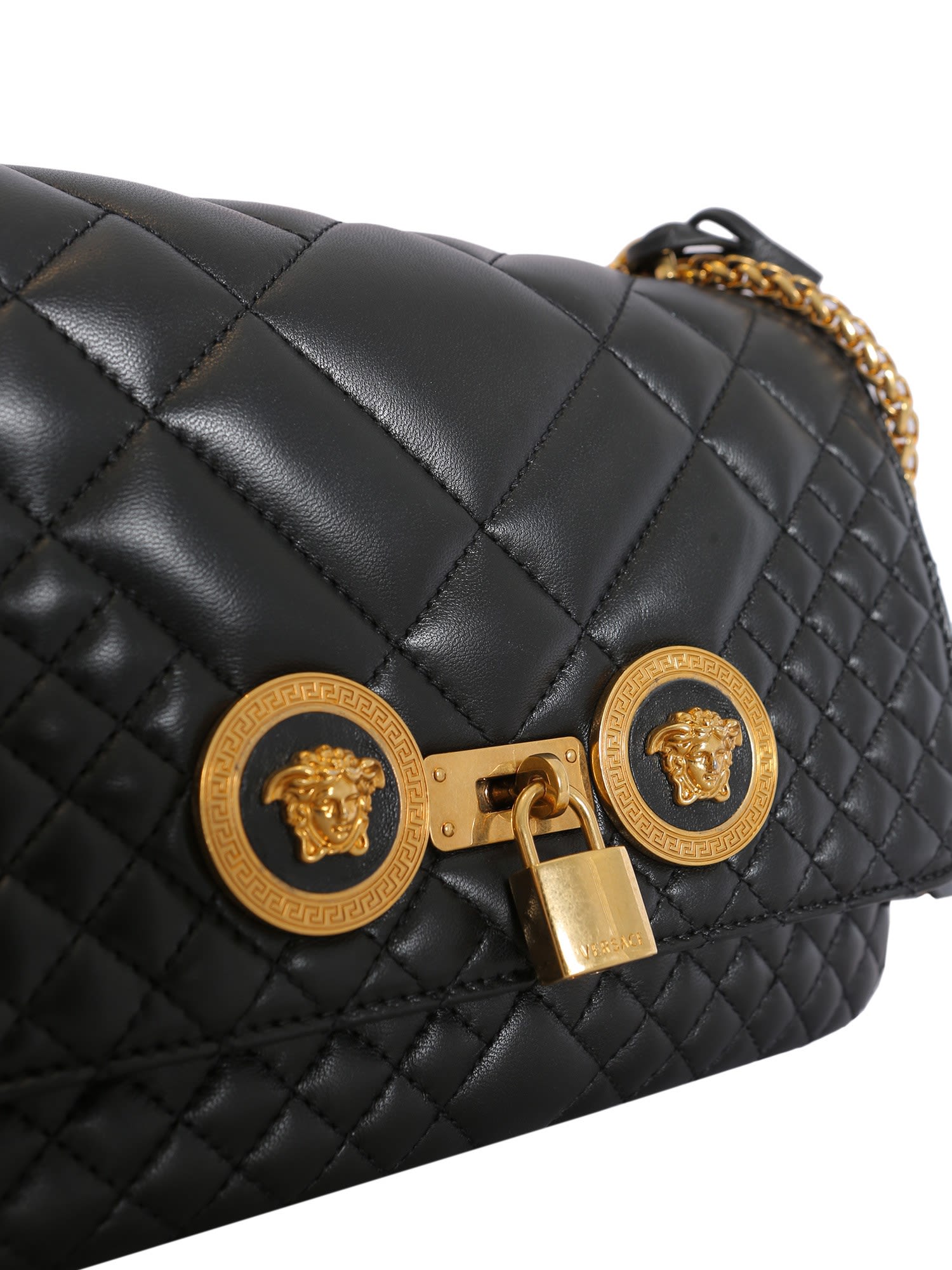italist | Best price in the market for Versace Icon Shoulder Bag - NERO