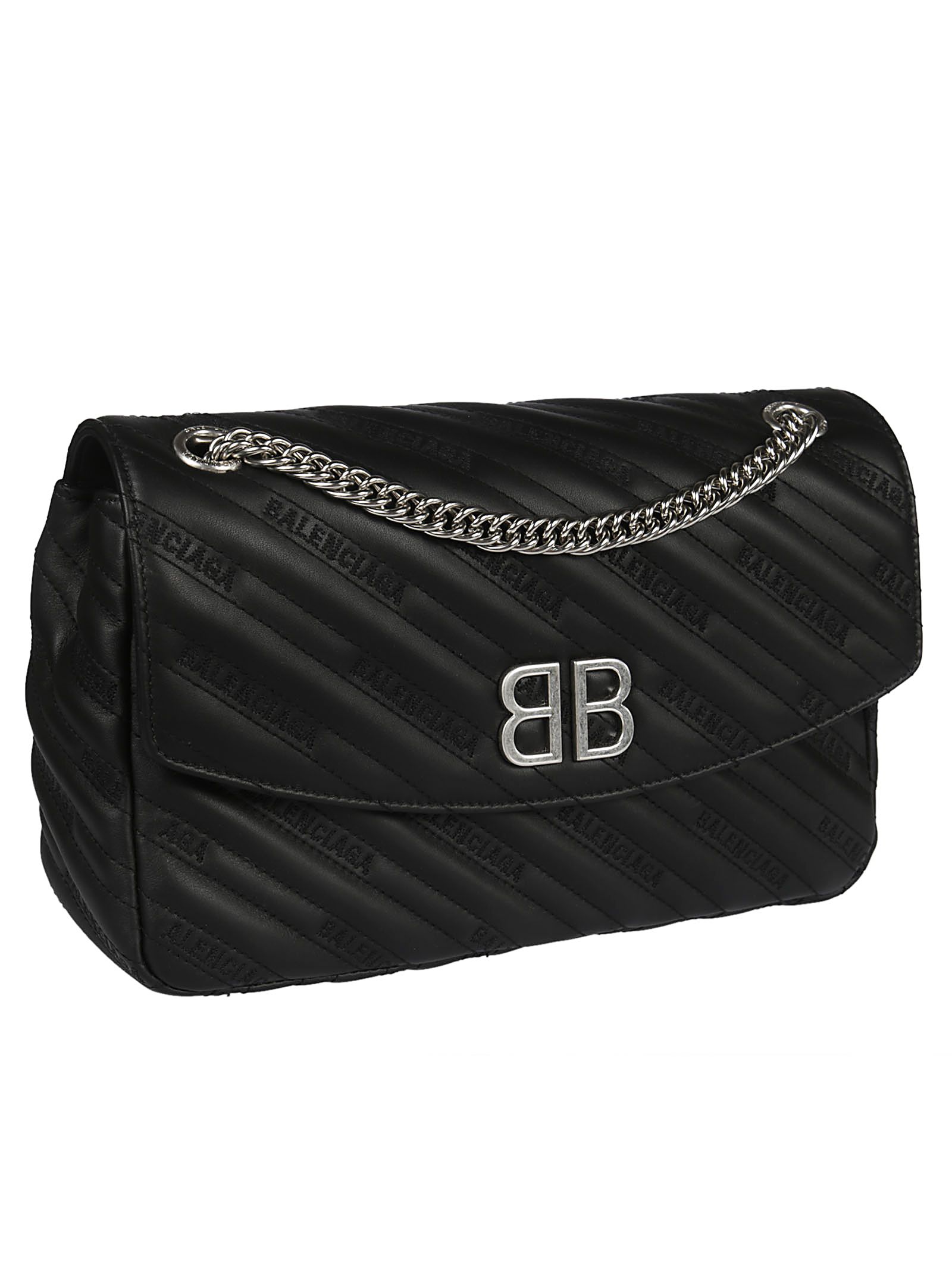 italist | Best price in the market for Balenciaga Balenciaga BB Round M Shoulder Bag - Black ...